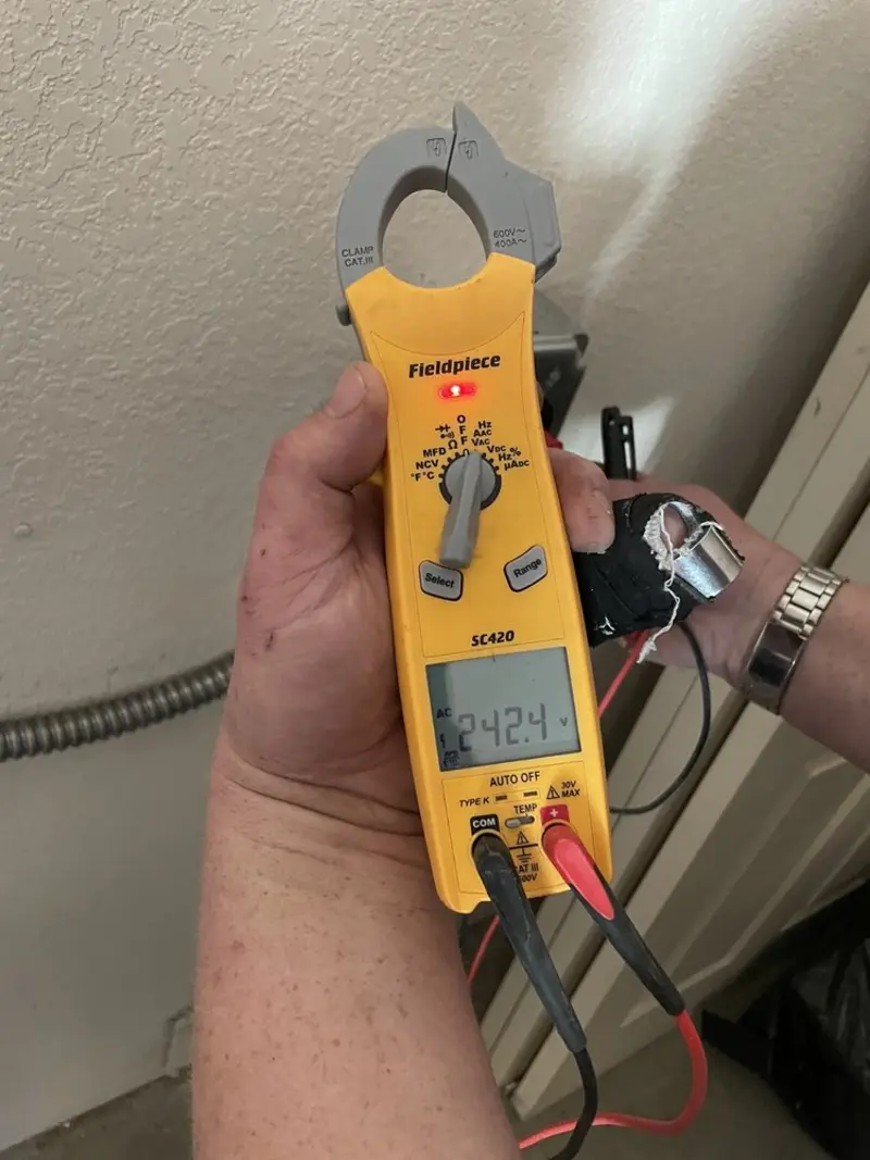 Voltage testing with clamp meter during Generator Installation in Bridgeport